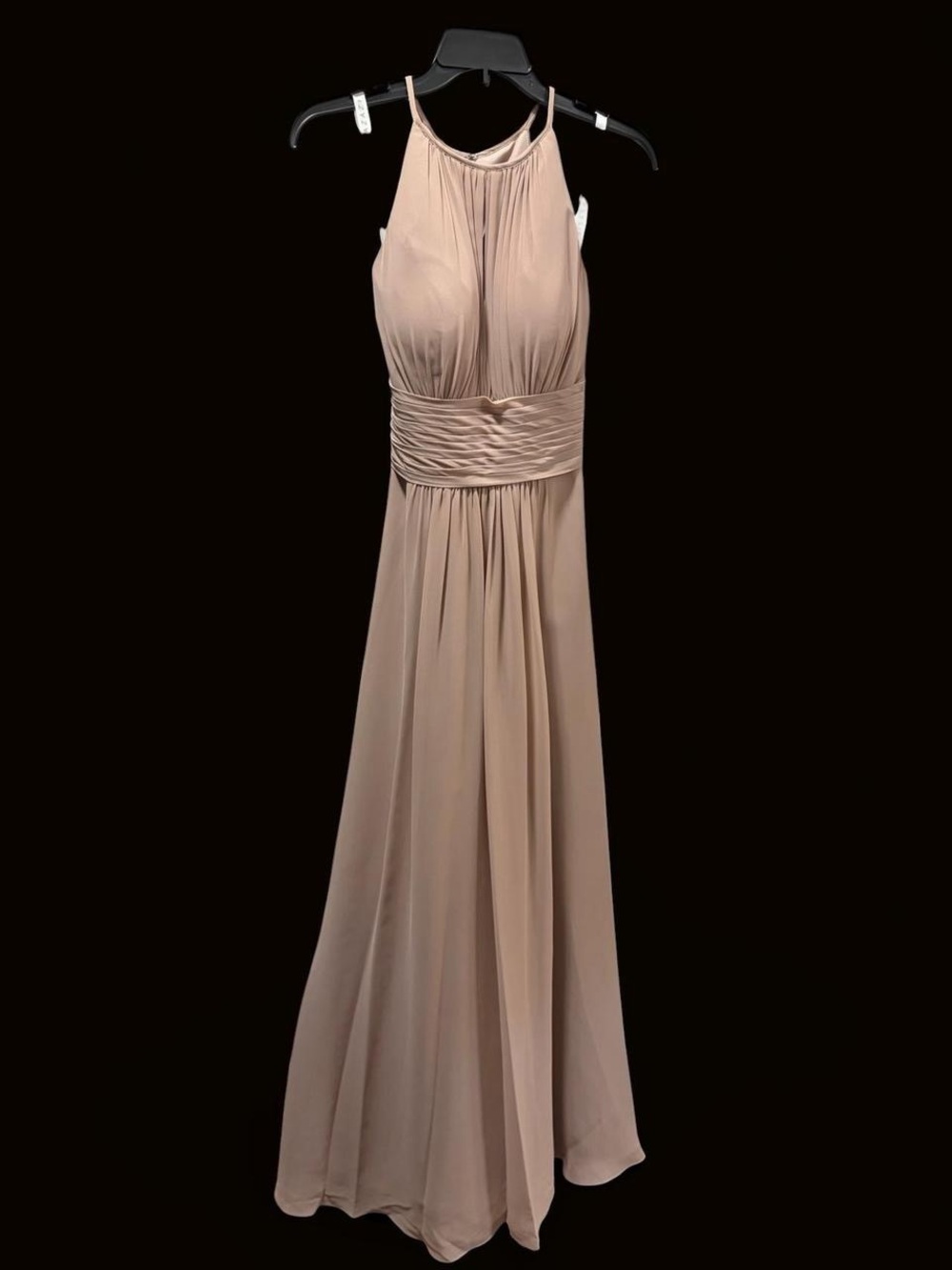 Azazie Taupe Halter Maxi Dress
